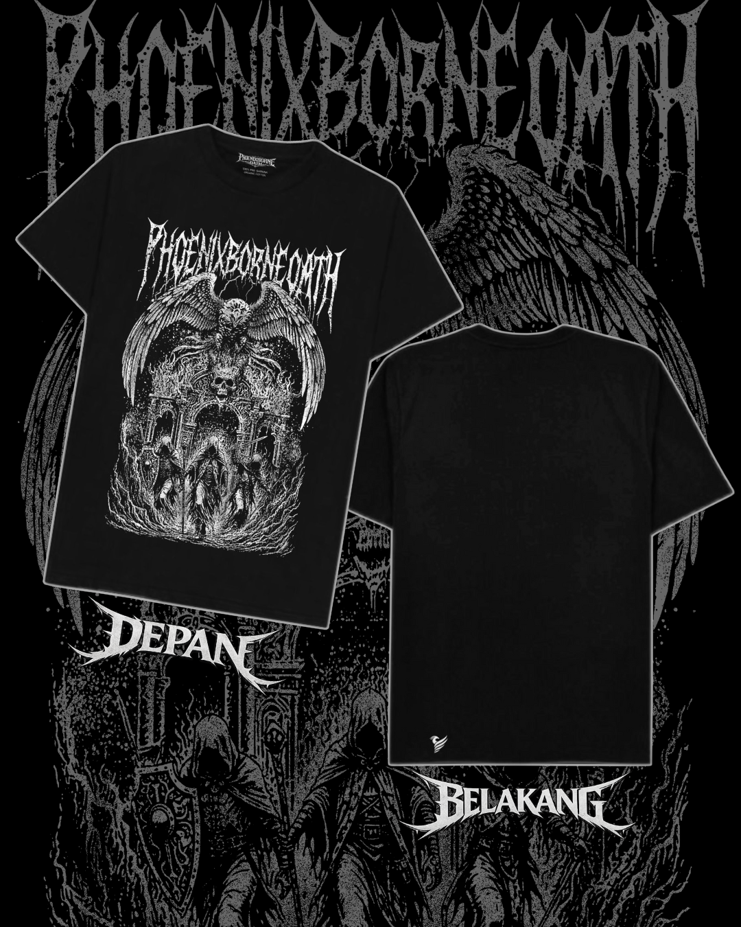 Phoenixborne Oath Broken Gate Tee front design dark fantasy streetwear