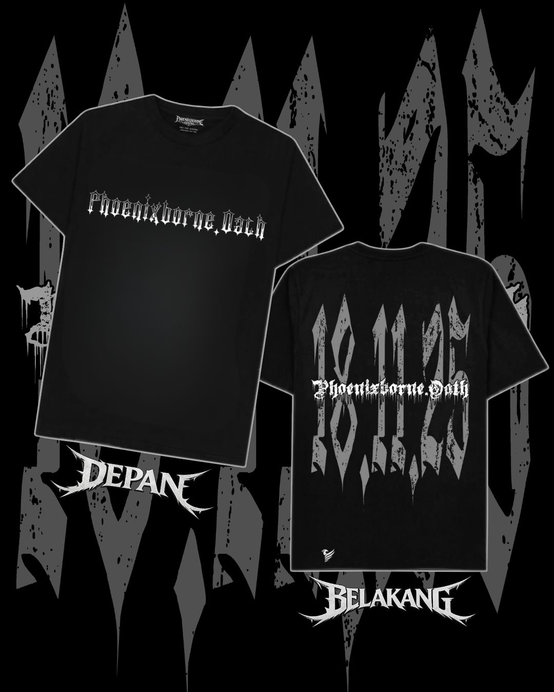 Phoenixborne Tee front design dark fantasy streetwear